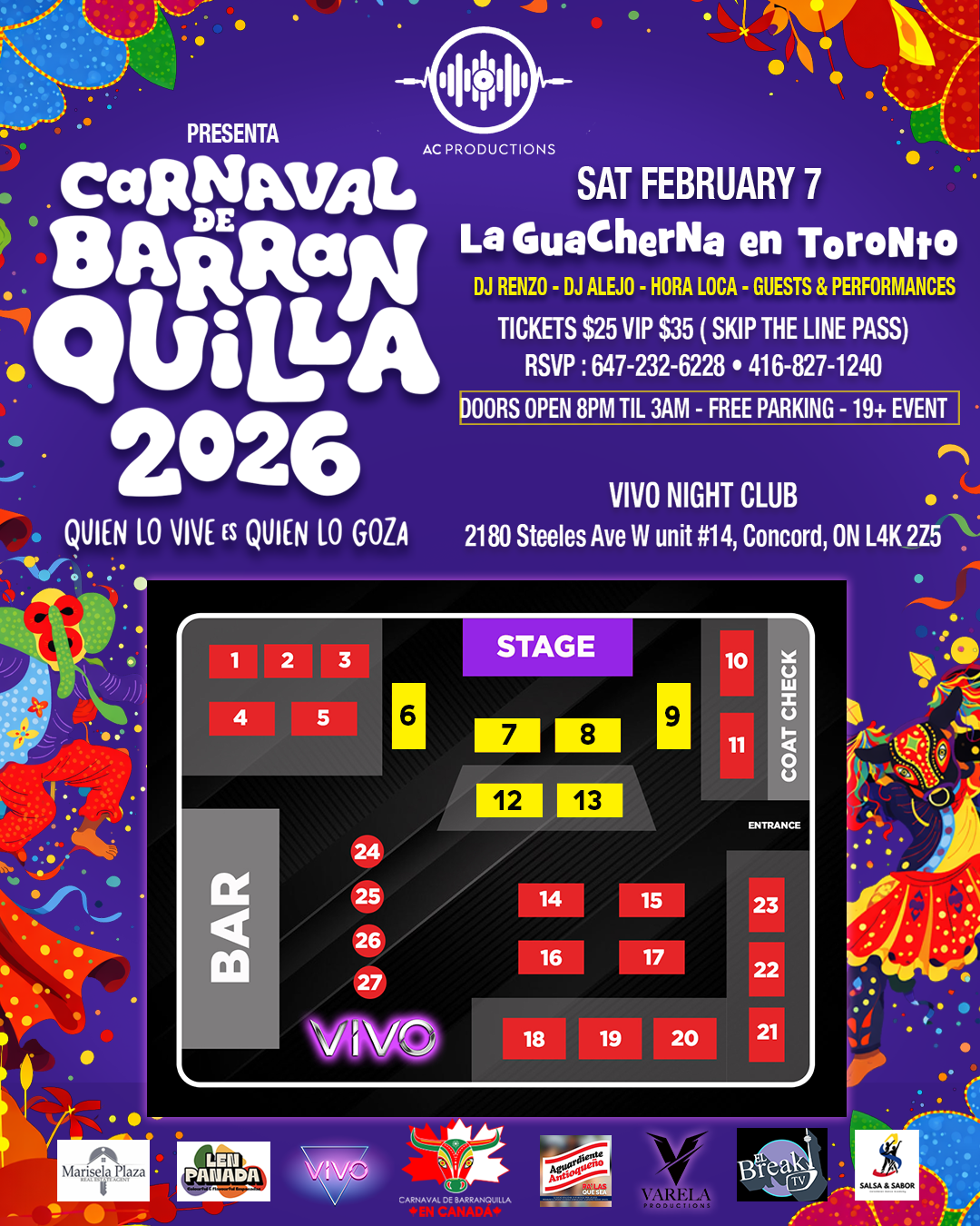 Table reservations Carnaval de Barranquilla 2026